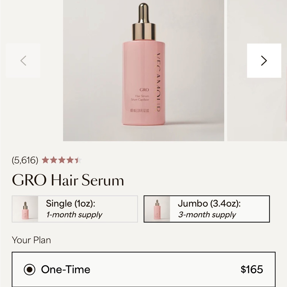Vegamour GRO Hair Serum - 4 BOTTLES for HALF the price!!